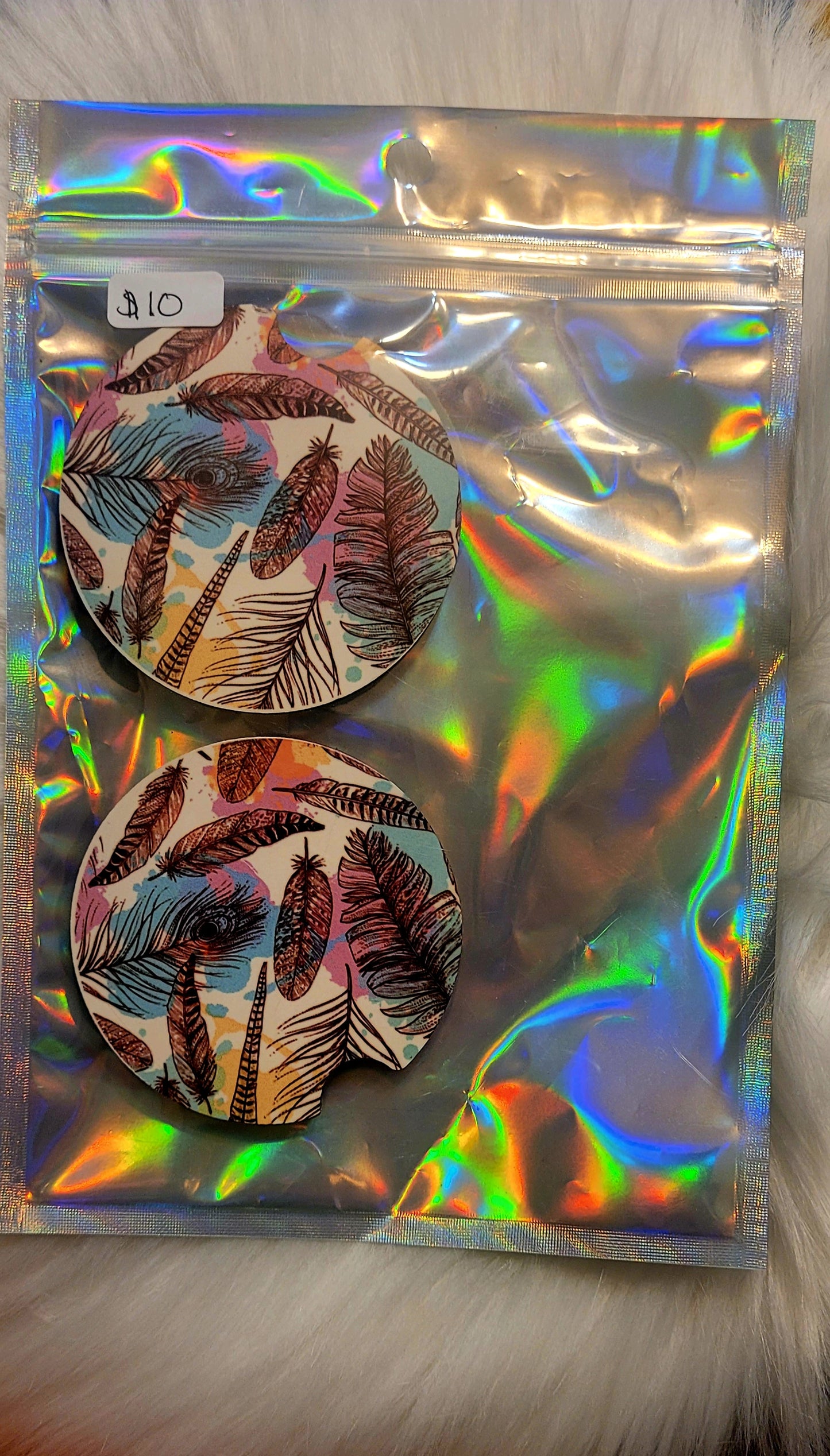 Feather Car Coasters