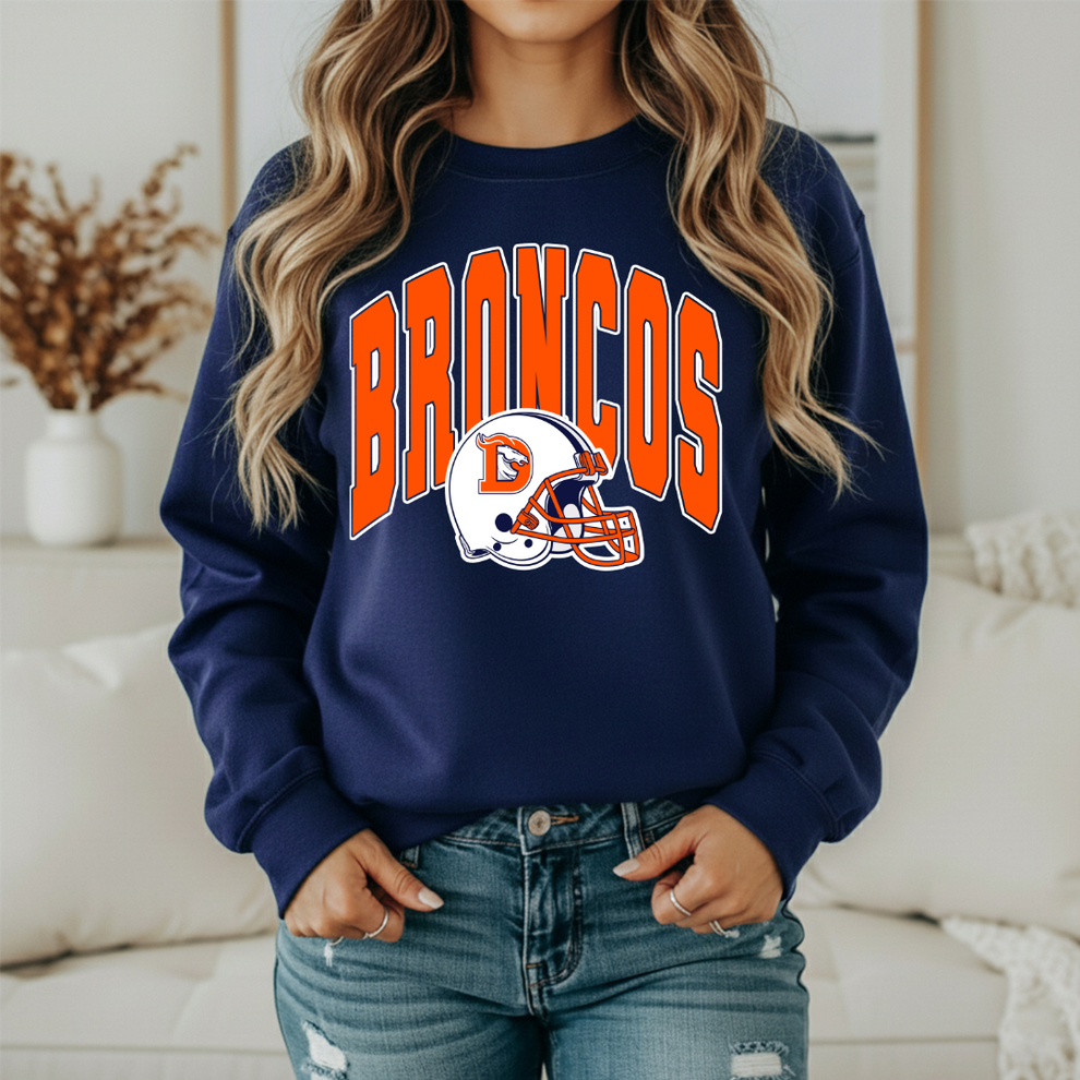 BRONCOS OVERSIZED FONT SWEATSHIRT (NAVY)