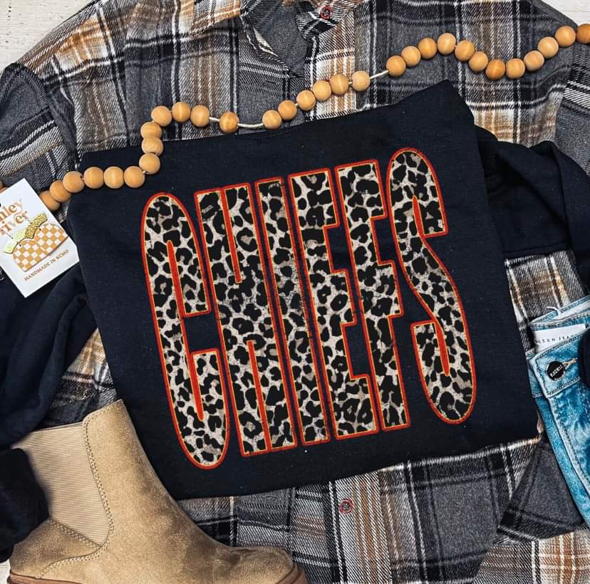 KC Cheifs Leopard Crewneck