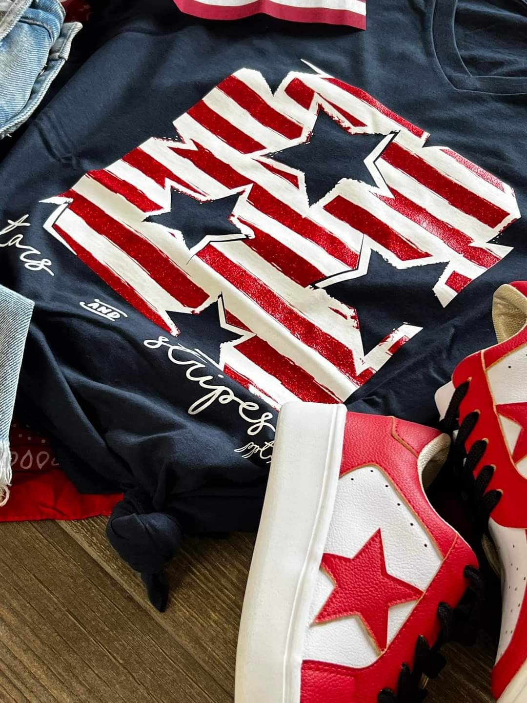 Stars & Stripes Navy V-neck