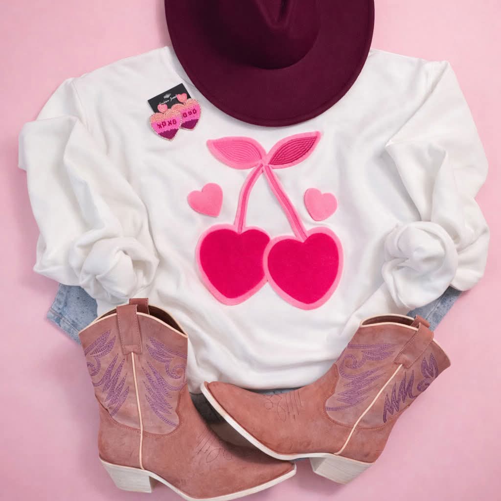 Heart Cherries Fluffy Patch