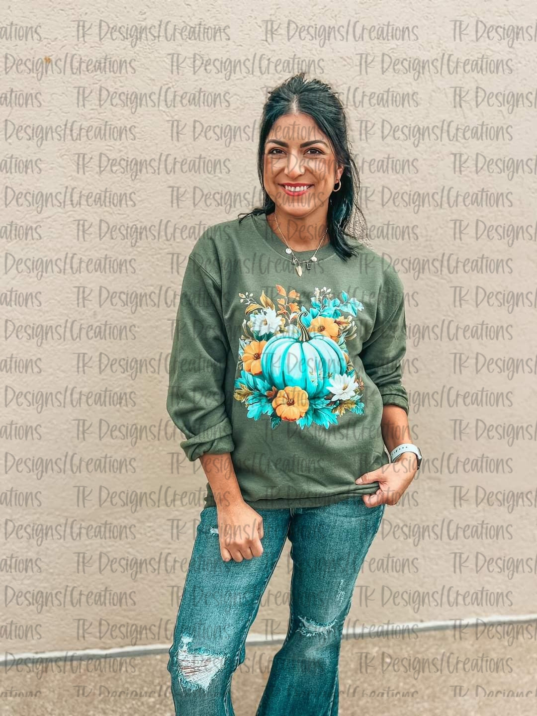 Floral Pumpkin Crewneck