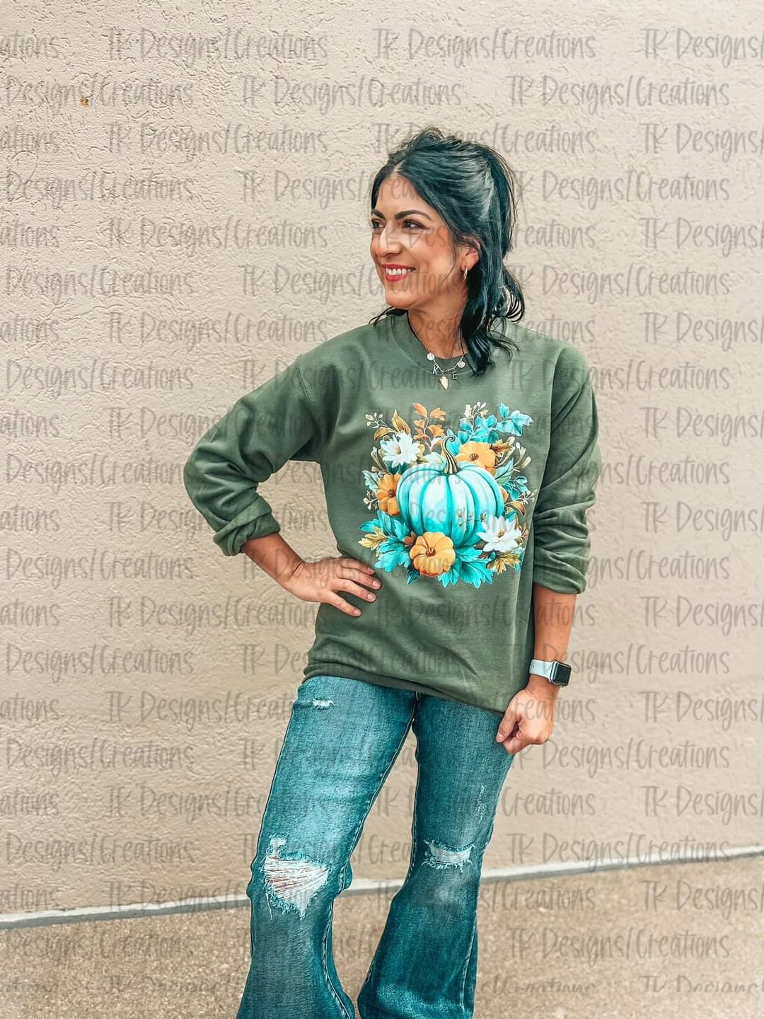 Floral Pumpkin Crewneck