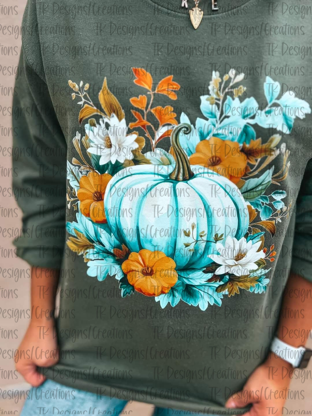 Floral Pumpkin Crewneck