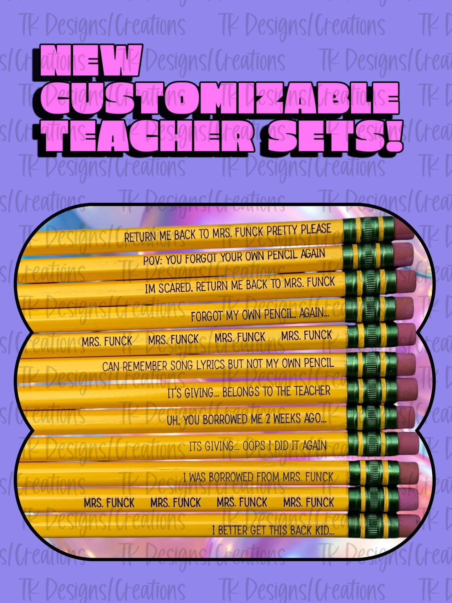 Teacher Custom Pencils (12 Pack