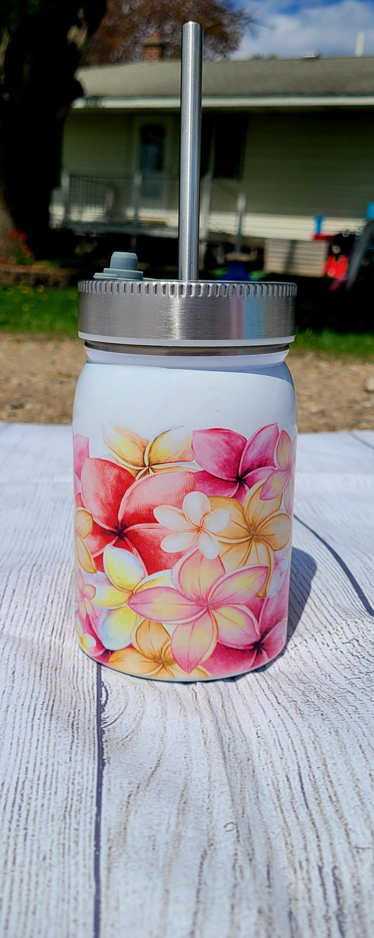 Floral Mason Jar Tumbler