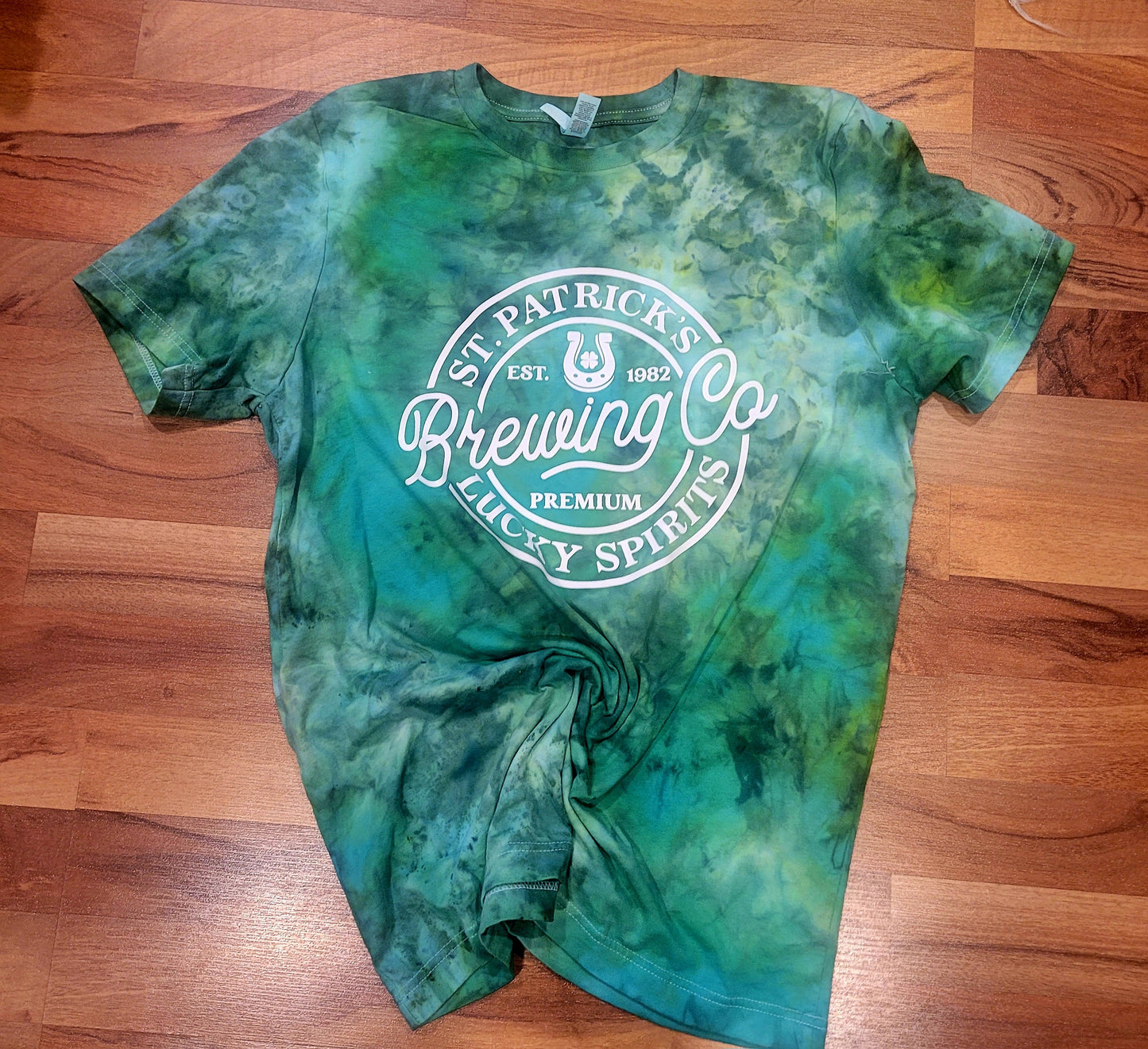 St. Patricks Brewing Co. Emerald Ice Dye Tee Large Only