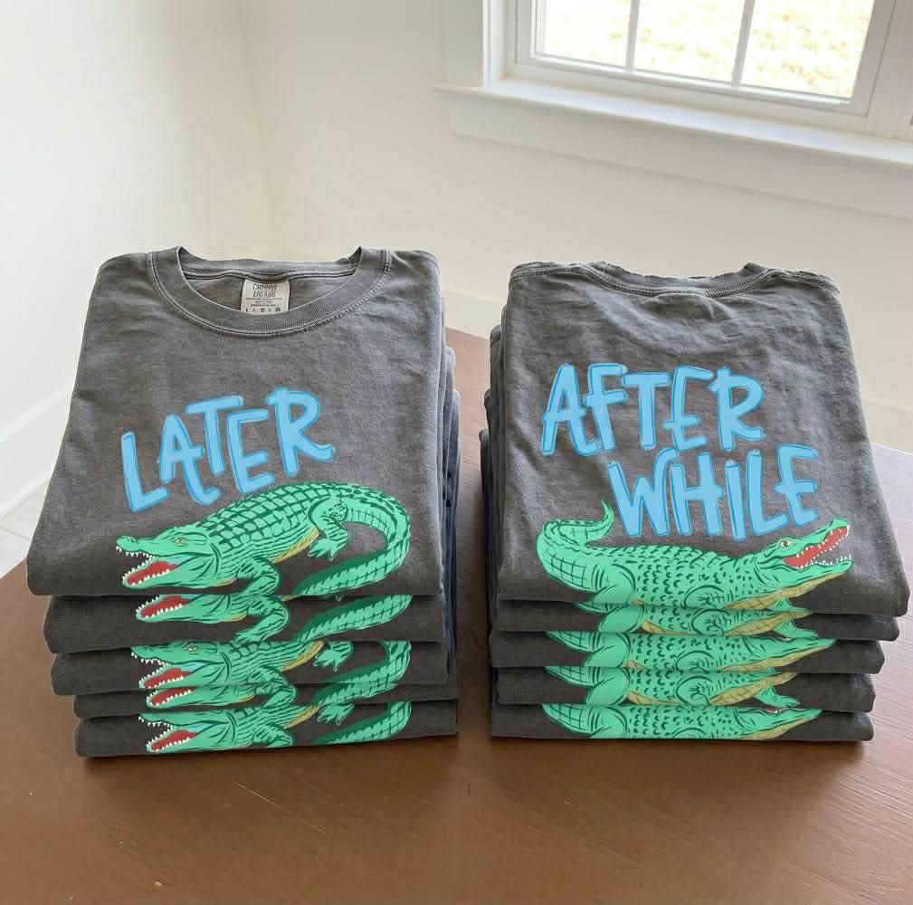 Later Alligator Front and Back Blue