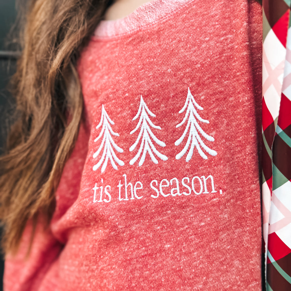 Tis The Season Embroidery Youth Pullover