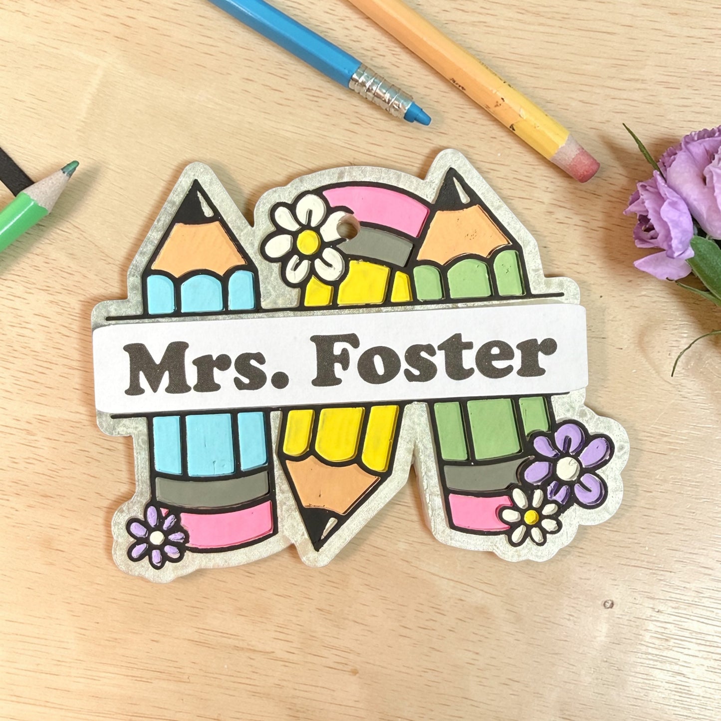 Personalized Teacher Pencil Freshie