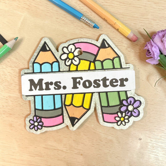 Personalized Teacher Pencil Freshie