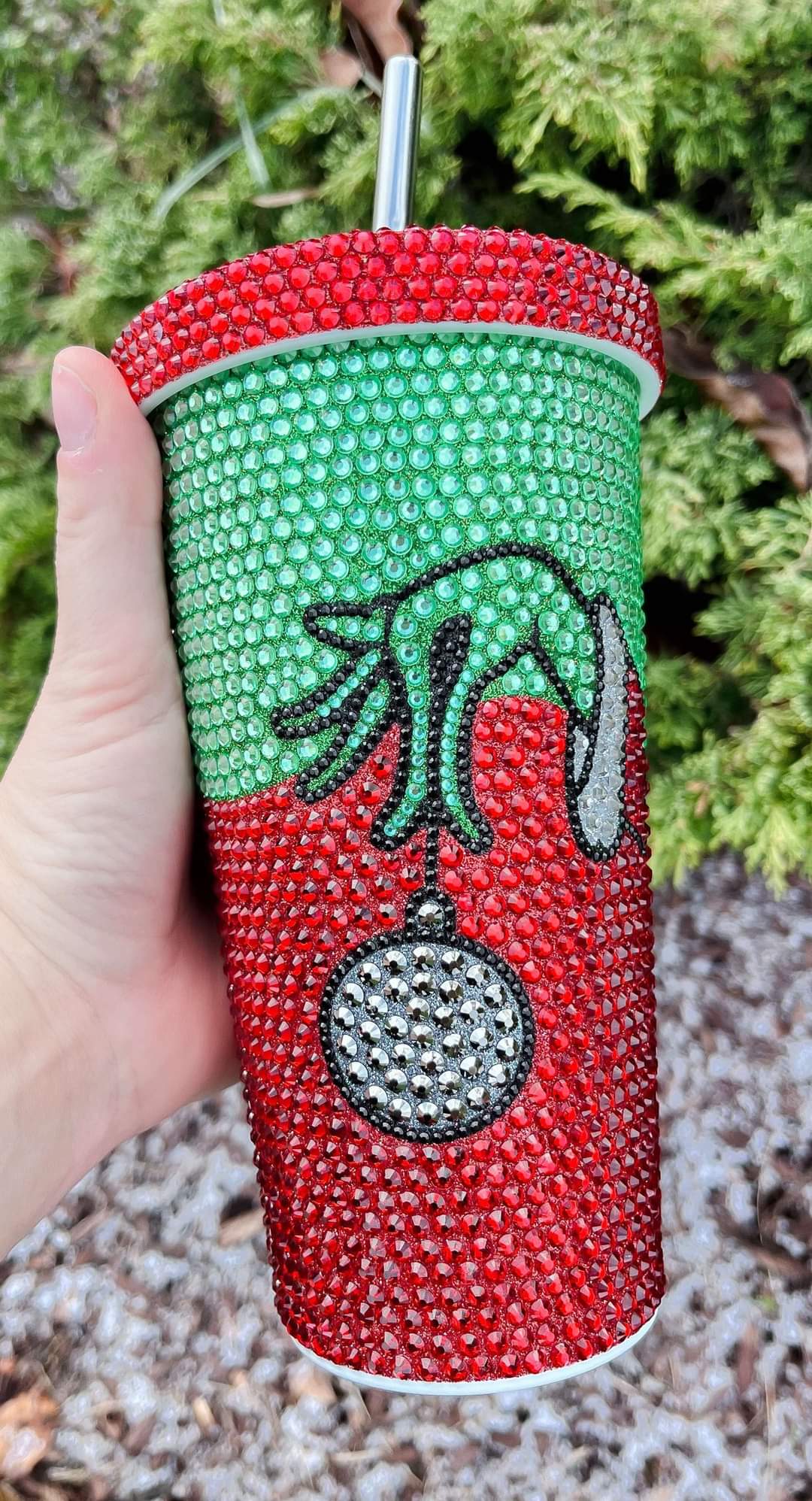 Green Man Rhinestone Tumbler