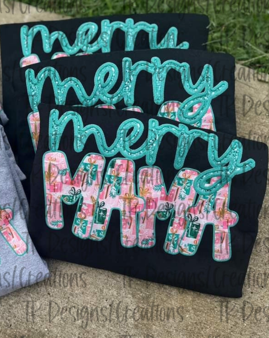Merry Mama Black Crewneck