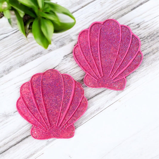 Pink Glitter Shell Vent Clips