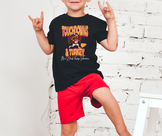 Touchdowns And Turkeys Tee Youth