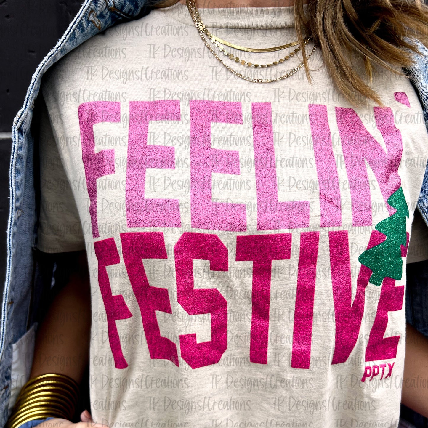 Feeling Festive Glitter Crewneck