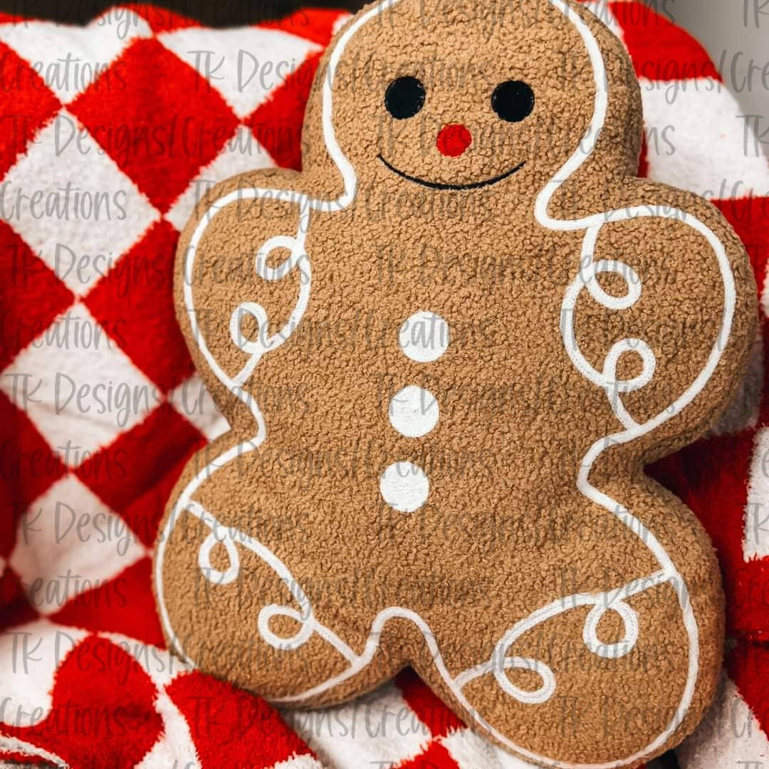 Gingerbread Man Sherpa Pillow