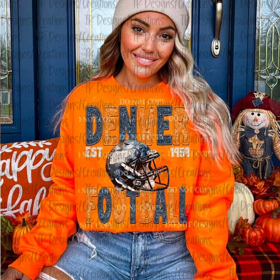 Denver Broncos Faux Glitter