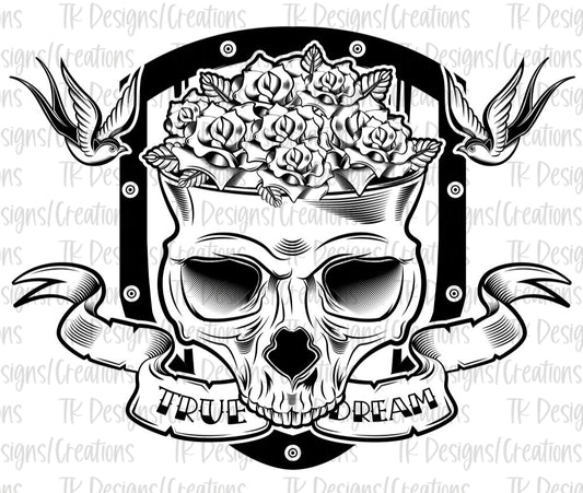 Skull True Dream (DESIGN COLOR IS MAGENTA)