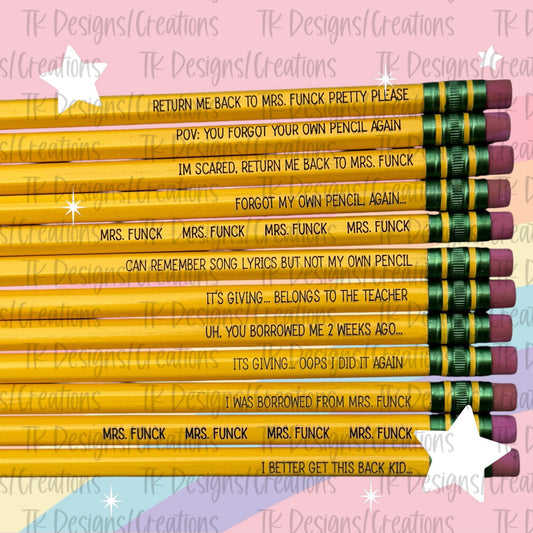 Teacher Custom Pencils (12 Pack