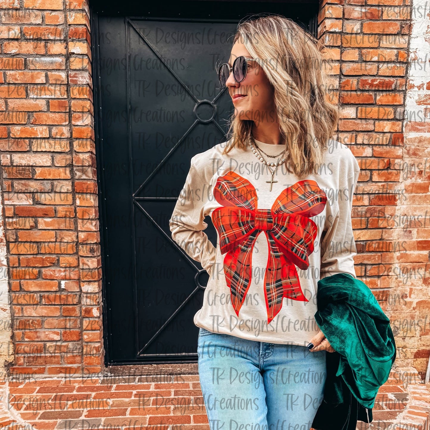 Plaid Bow Longsleeve