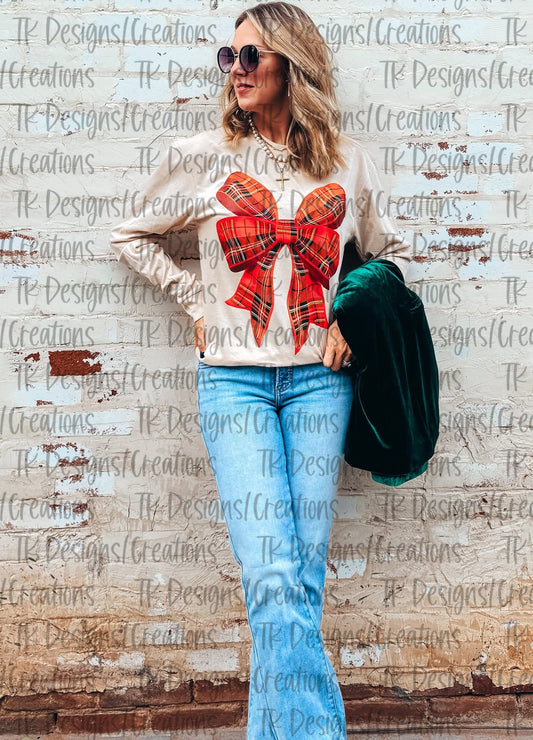 Plaid Bow Longsleeve