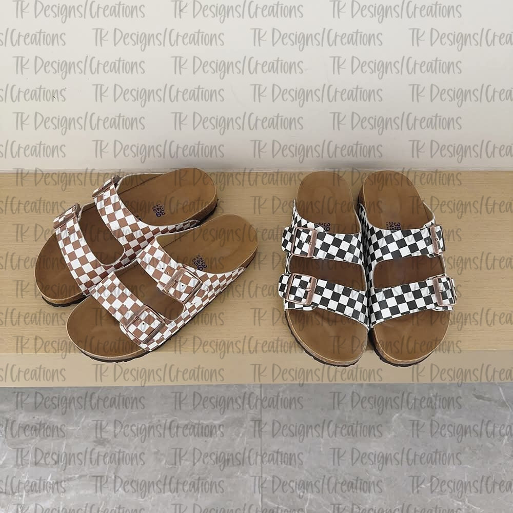PREORDER: Checkered Two Strap Sandals 3.16.26