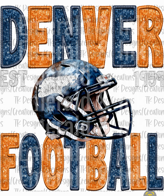 Denver Broncos Faux Glitter