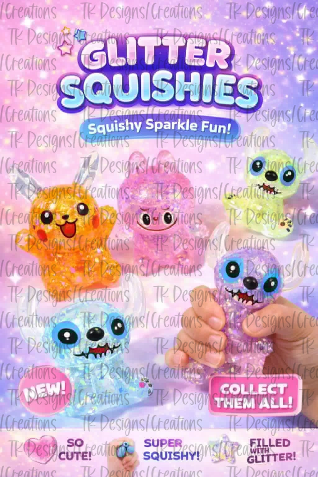 PRE-ORDER Glitter Squish Pals