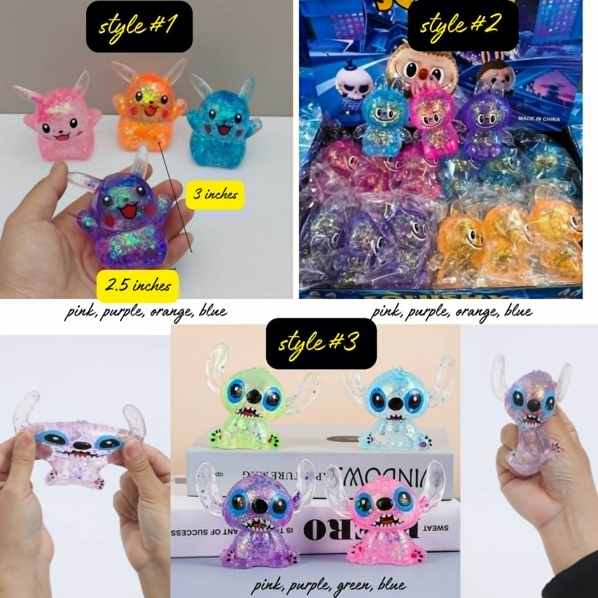 PRE-ORDER Glitter Squish Pals